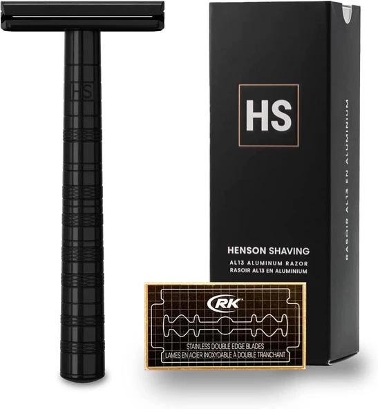 Henson Shaving 2.0 Jet Black Orta Boy Klasik Tıraş Makinesi ürün görseli 1