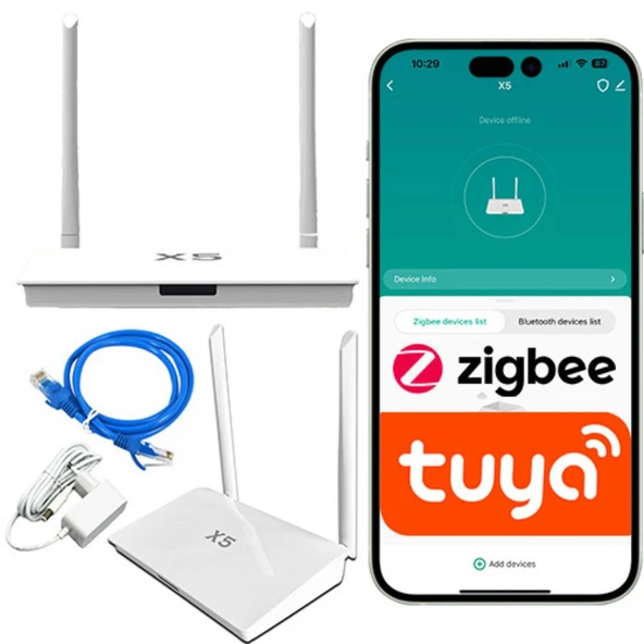 Sone Smart One ZigBee 3.0 Ağ Geçidi TUYA LAN - 2 antenli merkezi köprü, RJ45 Ethernet, ağ ağı, Smart Life & Tuya uygulamasıyla uyumlu, 200'e kadar cihazı destekler ürün görseli 1