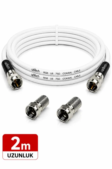 UPTECH HD Uydu Anten Kablosu 2 Metre F Konnektörlü Full HD 4K TV Kablosu ürün görseli 1