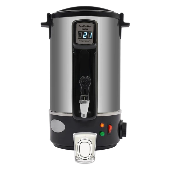 Mumlar için Balmumu Eritici, 8L/12L Paslanmaz Çelikten Yapılmış Elektrikli Balmumu Eritme Potası, LED Dijital Göstergeli 1100W Balmumu Eritici, 30°C -100°C, DIY Mum Yapımı için (8L) ürün görseli 1