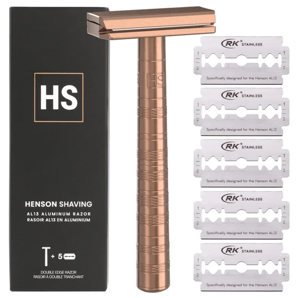 Henson Shaving 2.0 COPPER Hafif Agresif Alüminyum Klasik Tıraş Makinesi ürün görseli 1