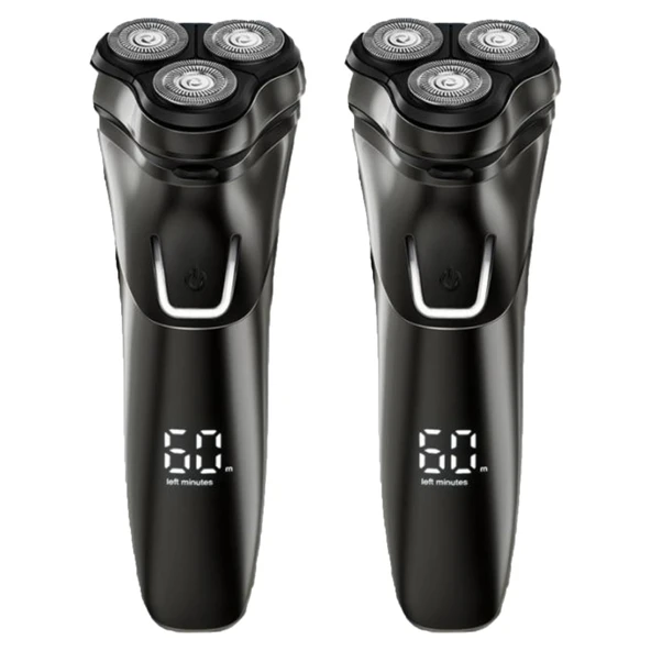 Oryzon Erkek Tıraş Makinesi V1 Pro - Erkekler için Premium Elektrikli Tıraş Makinesi, 4D Yüzer Başlık, Su Geçirmez, Açılır Düzeltici, 60 Gün Bekleme (Siyah*2) ürün görseli 1