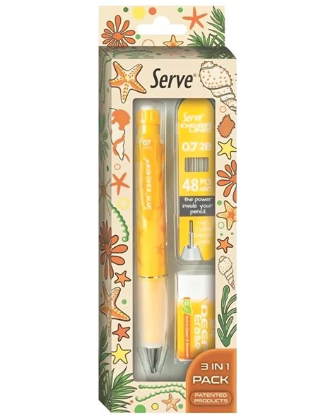 Serve Deep Doğa Temalı Mekanik Versatil 3 lü Set Hardal Sarı Deniz Yıldızı ürün görseli 1