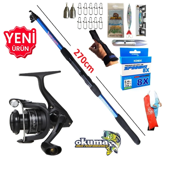 Okuma Revenger Rv-4000A 270cm 50-150gr Travel Tele Spin Olta Takımı Seti ürün görseli 1