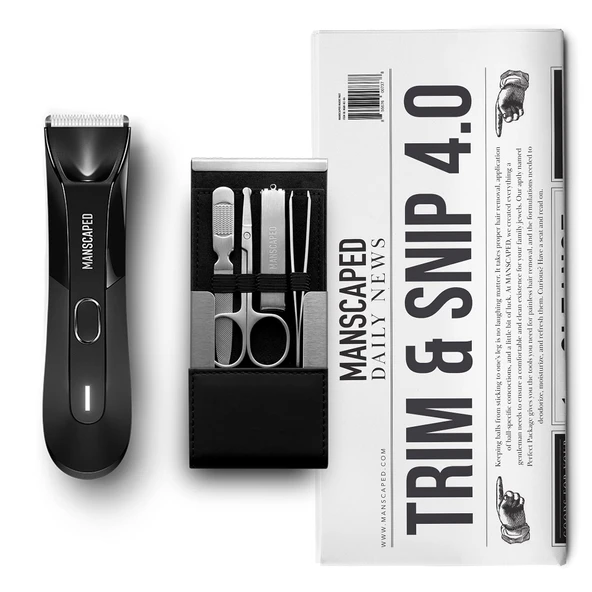 MANSCAPED® Trim & Snip 4.0, erkek bakım seti, The Lawn Mower® 4.0 ergonomik, yüksek performanslı, su geçirmez düzelticiyi ve The Shears 2.0 tırnak bakım setini içerir ürün görseli 1