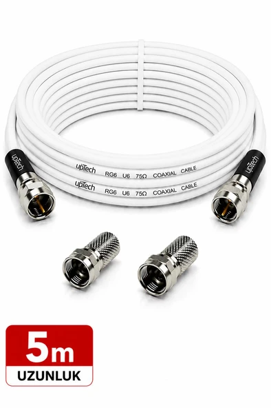 UPTECH HD Uydu Anten Kablosu 5 Metre F Konnektörlü Full HD 4K TV Kablosu ürün görseli 1