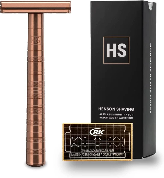Henson Shaving 2.0 COPPER Orta Boy Alüminyum Klasik Tıraş Makinesi ürün görseli 1