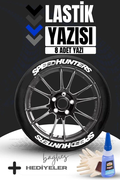 8 Adet SpeedHunters Motosiklet Ve Otomobil Araç 3d Oto Lastik Yazısı Sticker Arma Seti – 8 Adet ürün görseli 1