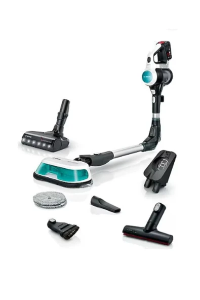 Bosch BCS71HYG1 Unlimited 7 ProHygienic Aqua White Şarjlı Dikey Süpürge Beyaz ürün görseli 1