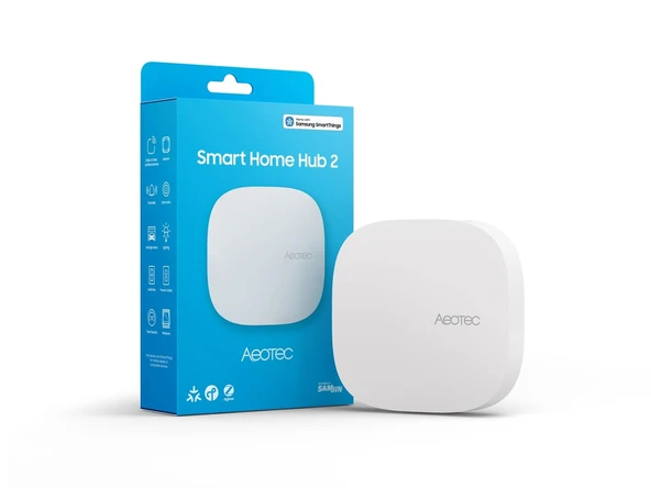 Aeotec Akıllı Ev Merkezi 2 | Madde, Zigbee, Konu, Wi-Fi | Alexa ve Google ile ses kontrolü | Ev otomasyonu | SmartThings uyumlu | GP-AEOHUBV4EU ürün görseli 1