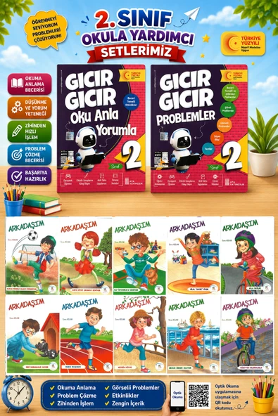 2.Sınıf Oku Anla Yorumla + Problemler + Arkadaşım Hikaye Seti ürün görseli 1