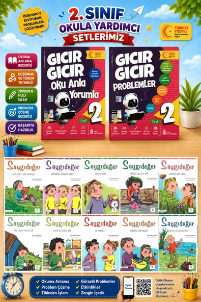 2.Sınıf Oku Anla Yorumla + Problemler + Saygıdeğer Hikaye Seti ürün görseli 1