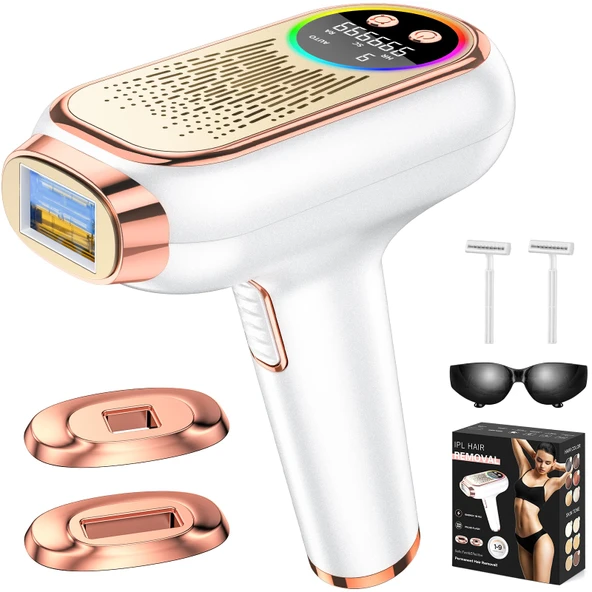 NIKYJM IPL lazer epilasyon cihazları - ışınlama alanı 6,8 cm², 3 gelişmiş fonksiyon HR/SC/RA, 9 enerji seviyesi, 999.999 ışık atımı erkek/kadın/yüz/bikini/vücut için lazer epilasyon ürün görseli 1