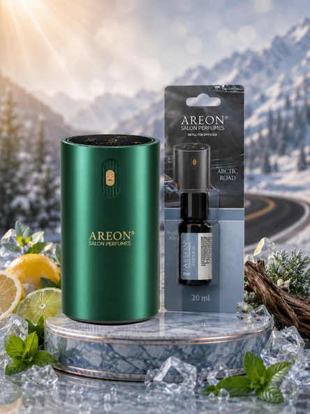 Areon Aromatik Difüzör Yeşil (Klasik Metal) + Arctic Road ürün görseli 1