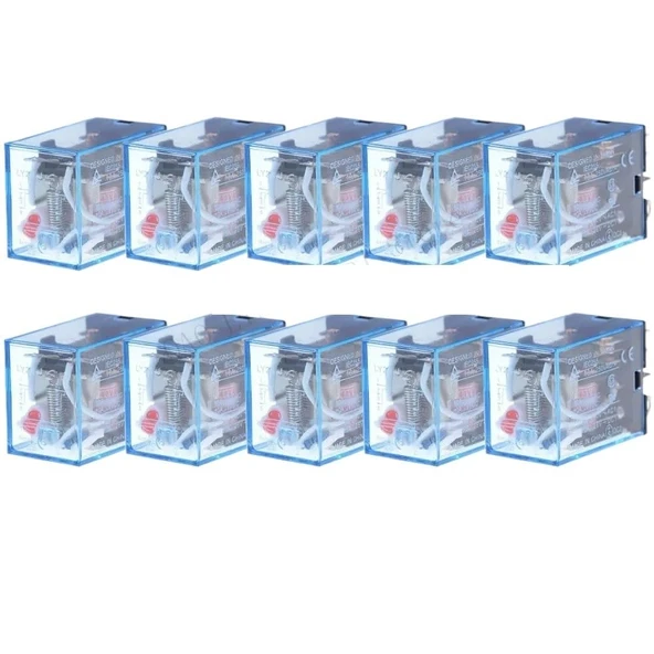 NURII 10 adet Röle LY2NJ Küçük Röle 10A 8 Pin Bobin DPDT AC 12V 24V 36V 48V 110V 220V 380V(AC 48C) ürün görseli 1