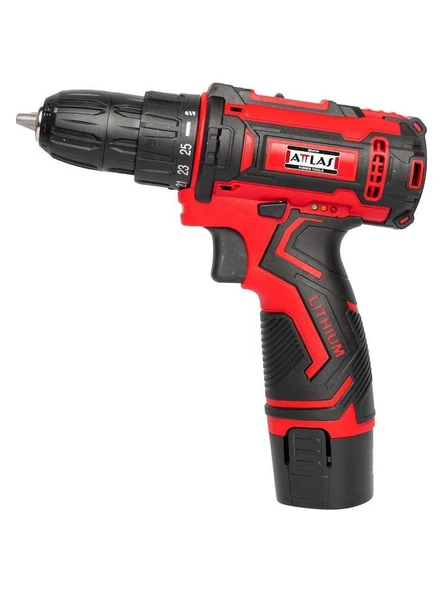 ATTLAS Atbl 12 Cdd-202c 12v 2x 2.0Ah Li-Ion Çift Akülü Kömürsüz Matkap - A0104085 ürün görseli 1