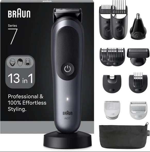 Braun AIO7560 Hepsi Bir Arada Seri 7 Sakal Kesme Makinesi, 13'ü 1 Arada Bakım Kitiyle birlikte ürün görseli 1