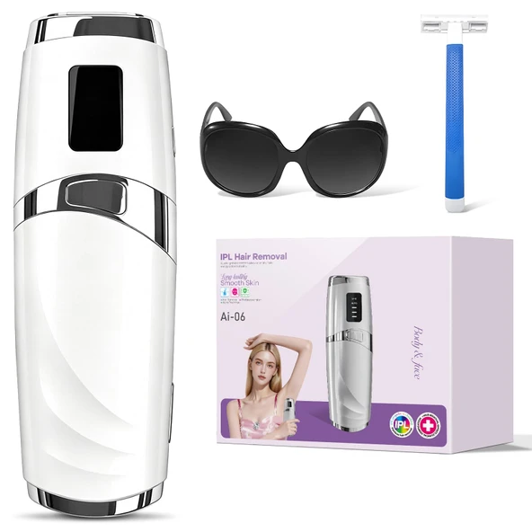 IPL cihazları epilasyon lazeri, kadın epilatörü, lazer epilasyona alternatif, ev için epilatör IPL epilasyon cihazı, vücut, yüz, bikini bölgesi ve koltuk altı için, beyaz ürün görseli 1