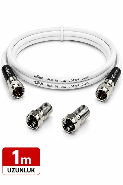 UPTECH HD Uydu Anten Kablosu 1 Metre F Konnektörlü Full HD 4K TV Kablosu ürün görseli 1