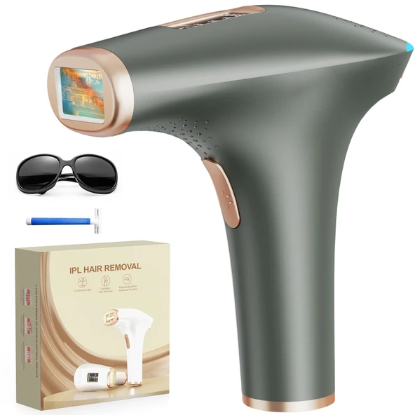 Haarlosy IPL cihazları epilasyon lazeri - kadınlar, erkekler, koltuk altı, bikini, bacaklar, vücut için evde HR/SC/RA, 9 seviye, 999.900 flaş ile 3 gelişmiş fonksiyona sahip ağrısız epilasyon cihazı ürün görseli 1