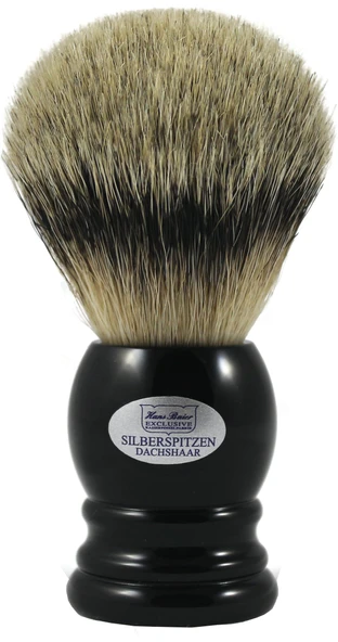 Hans Baier Exclusive Tıraş Fırçası Gerçek Gümüş Uçlu Porsuk Kılı - Siyah Saplı Boyut 3, 73 g ürün görseli 1