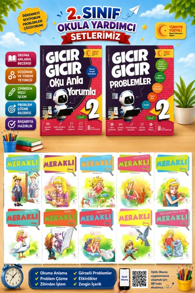 2.Sınıf Oku Anla Yorumla + Problemler + Meraklı Minik Hikaye Seti ürün görseli 1
