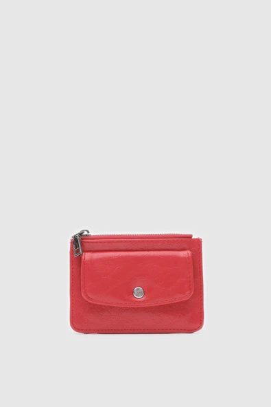 Ollbag Plane Kırmızı Kırışık Detay Bayan Kartlık ürün görseli 1