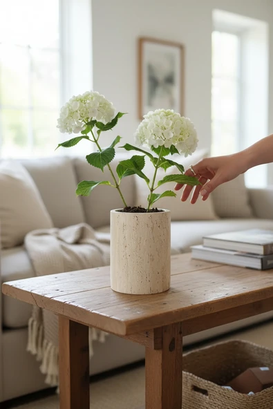 Akayev Traverten Saksı 17 Cm - Resim 3