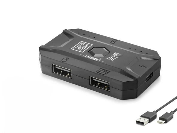 M1 Pro Mobil Oyun Klavye Mouse Dönüştürücü Adaptör Bluetooth 5.0 Type-C Siyah ürün görseli 1