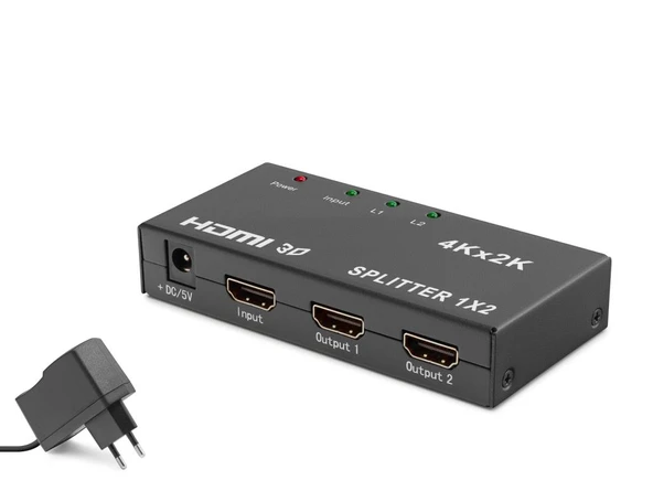 Hdmi Splitter 4K 3D 1 In 2 Out - Siyah HDX1295 ürün görseli 1