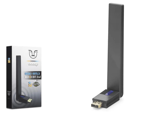 Usb Wifi 6 + Bluetooth 5.3 Adaptör 2 In 1 W211 ürün görseli 1