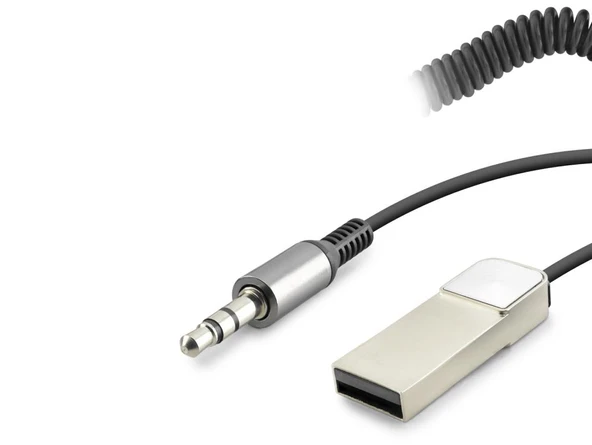 Aux Bluetooth Ses Alıcı Adaptör Dahili Kablolu Handsfree 3.5Mm - Siyah HD9005 ürün görseli 1