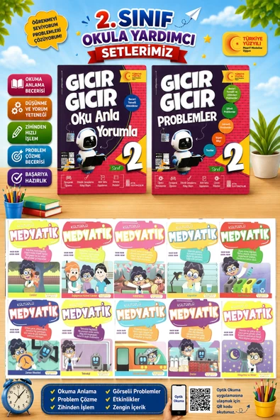 2.Sınıf Oku Anla Yorumla + Problemler + Medyatik Hikaye Seti ürün görseli 1