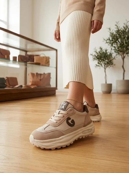 Guja 318-4 Kadın Kalın Taban Bağcıklı Sneaker Ayakkabı ürün görseli 1