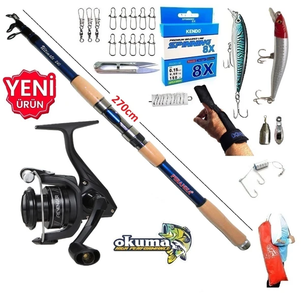 Okuma Revenger Rv-4000A 270cm 50-100gr Ultimate Tele Maket Balık Spin Olta Takımı Seti ürün görseli 1