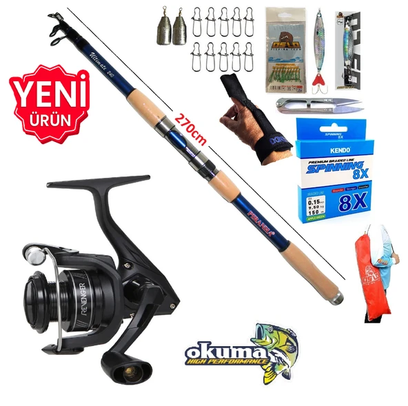 Okuma Revenger Rv-3000A 270cm 50-100gr Ultimate Tele Spin Olta Takımı Seti ürün görseli 1