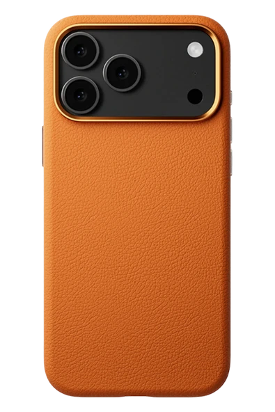 Fuchsia iPhone 17 Pro Max ile Uyumlu Wonder Deri Kablosuz Şarj Özellikli Kapak - Turuncu ürün görseli 1