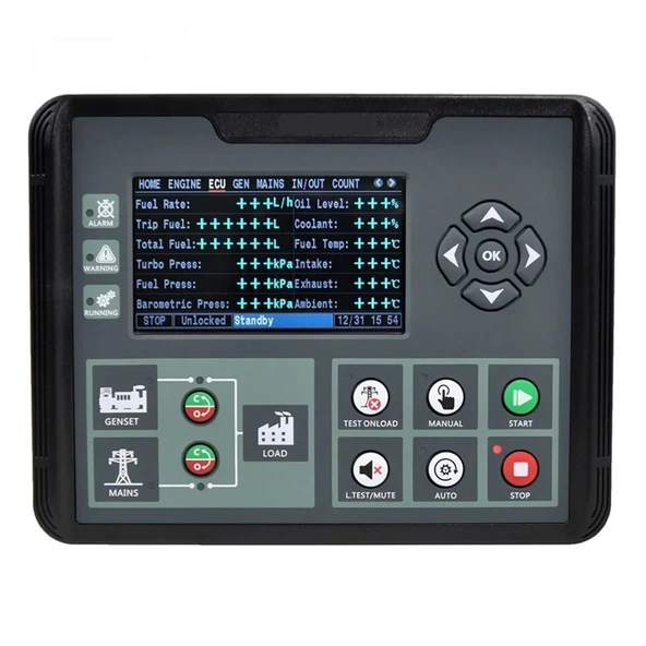 KOSBO DC72D DC72DR 4,3 İnç LCD Ekranlı Benzinli Jeneratör Parametrelerini İzlemek için Jeneratör Seti Kontrol Cihazı (Boyut: Dc72d) ürün görseli 1