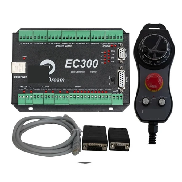 HUAYONGSS EC300 Ethernet Arayüz Kartı 3/4/5/6 Eksen Kontrol Kartı Mpg6 Eksen El Çarkı CNC Ahşap Oyma Makineleri için Uygun (5AXIS-MPG) ürün görseli 1