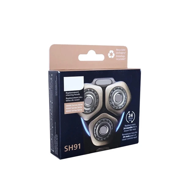 Philips ile uyumlu, SH91 yedek tıraş başlığı, 9000 serisi elektrikli tıraş makineleri ve Prestige SP9xxx için 3 folyo + 3 kesici ürün görseli 1