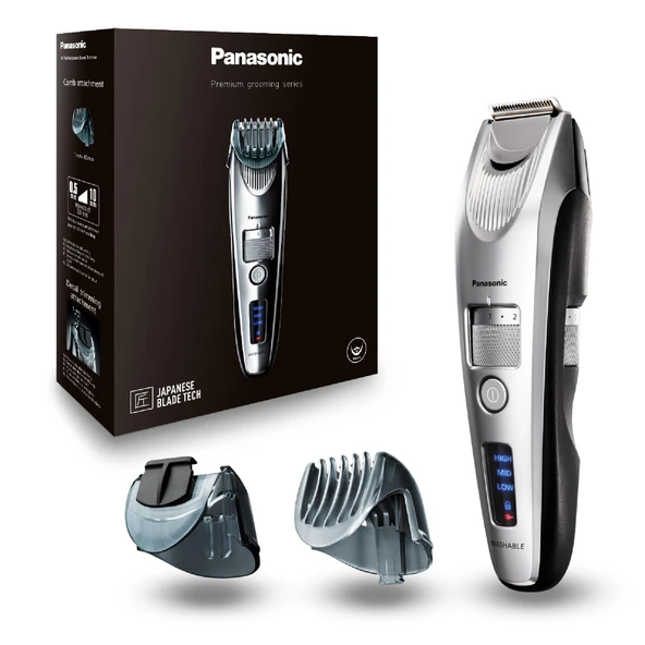 Panasonic ER-SB60-S803 Erkekler için Sakal Kesme Makinesi, Taşınabilir Su Geçirmez Saç Kesme Makinesi, 20 Boy, 2 Ataşman, Hassas Düzeltici, Kablosuz ve Kablolu Çalıştırma, Şarj Standı, Gümüş ürün görseli 1