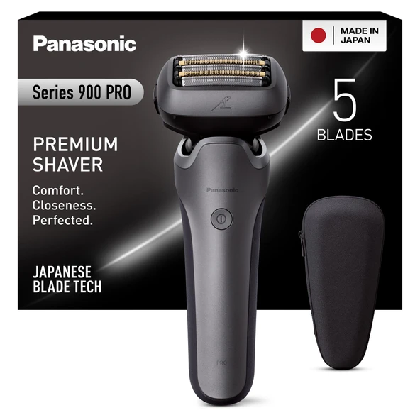 Panasonic ES-L550 Series 900 Erkekler için 5 Bıçaklı Elektrikli Tıraş Makinesi, USB-C Şarj, Akıllı Sakal Sensörü+, 20D Esnek Başlık, Islak ve Kuru, Açılır Düzeltici, Seyahat Çantası ürün görseli 1