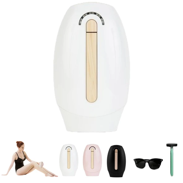 Orijinal IPL lazer epilasyon cihazı pürüzsüz ve ağrısız, soğutma teknolojisine sahip, hızlı ışık darbeleri, kalıcı epilasyon, 5 seviyeli enerji ayarı, koltuk altı, vücut, yüz, bacaklar için (beyaz) ürün görseli 1
