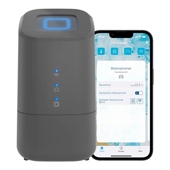Homematic IP Ev Kontrol Ünitesi, antrasit, akıllı ev merkezi, ücretsiz uygulama aracılığıyla dijital kontrol, Alexa ve Google Assistant, çevrimiçi ve çevrimdışı mod, yüksek veri koruması, 160692A0 ürün görseli 1