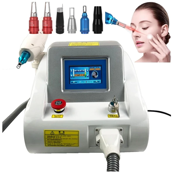 GQKVQ Taşınabilir Pikosaniye Lazer Dövme Silme Makinesi, Dövme Yıkama, Kaş, Koyu Noktalar, Pigment Kaldırma ve Cilt Gençleştirme için Kırmızı Nokta Vizörlü 6 Prob ürün görseli 1