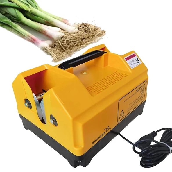 Elektrikli sakal düzeltici, sarımsak kökü düzeltici, sarımsaklı sakal düzeltici, küçük kutuplu makas, sarımsak uçlarını çıkarmak için çift kafalı makine, sakal ve kökleri kesmek için, sarı ürün görseli 1