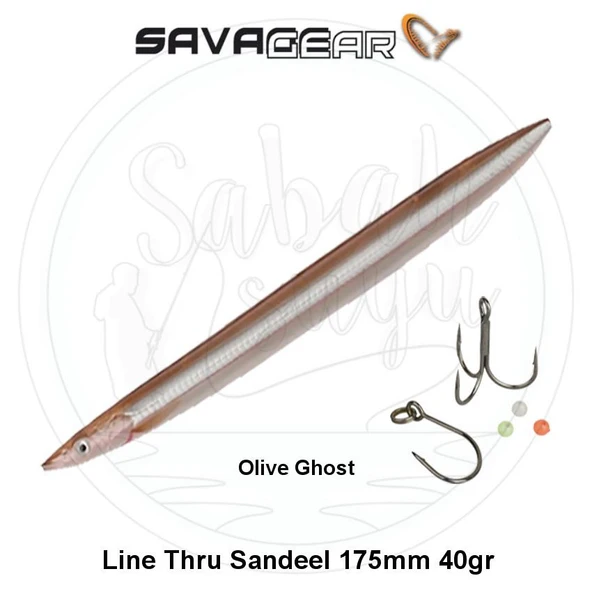 Savage Gear 3D Line Thru Sandeel 175mm 40g 03 Olive Ghost ürün görseli 1