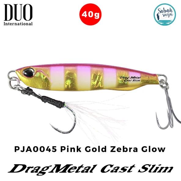 Duo Drag Metal Cast Slim Jig 40gr. PJA0045 Pink Gold Zebra Glow ürün görseli 1