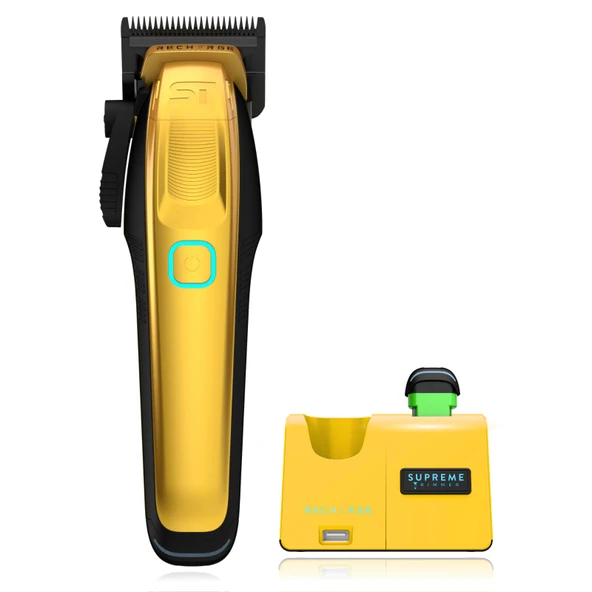 Supreme Trimmer Şarjlı Saç Kesme Makinesi - 2 Çıkarılabilir Pilli Profesyonel Saç Kesme Makinesi, Fırçasız Motor, Akıllı Şarj Standı, USB-C Şarjı ve DLC Bıçakları Berberler | STC779 ürün görseli 1