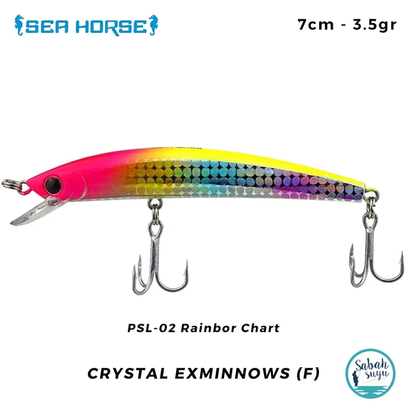 Sea Horse Crystal Exminnows (F) 7cm 3.5gr PSL-02 Rainbow Chart ürün görseli 1